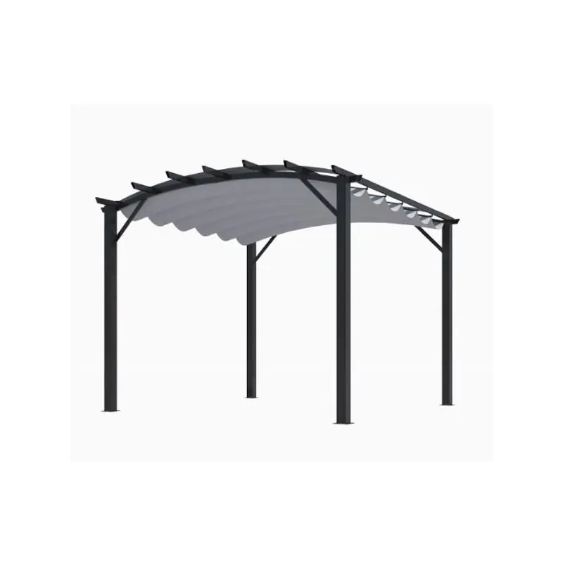Pergola arche aluminium acier gris 1122m2 toiture gris 140gr/m2 PER343