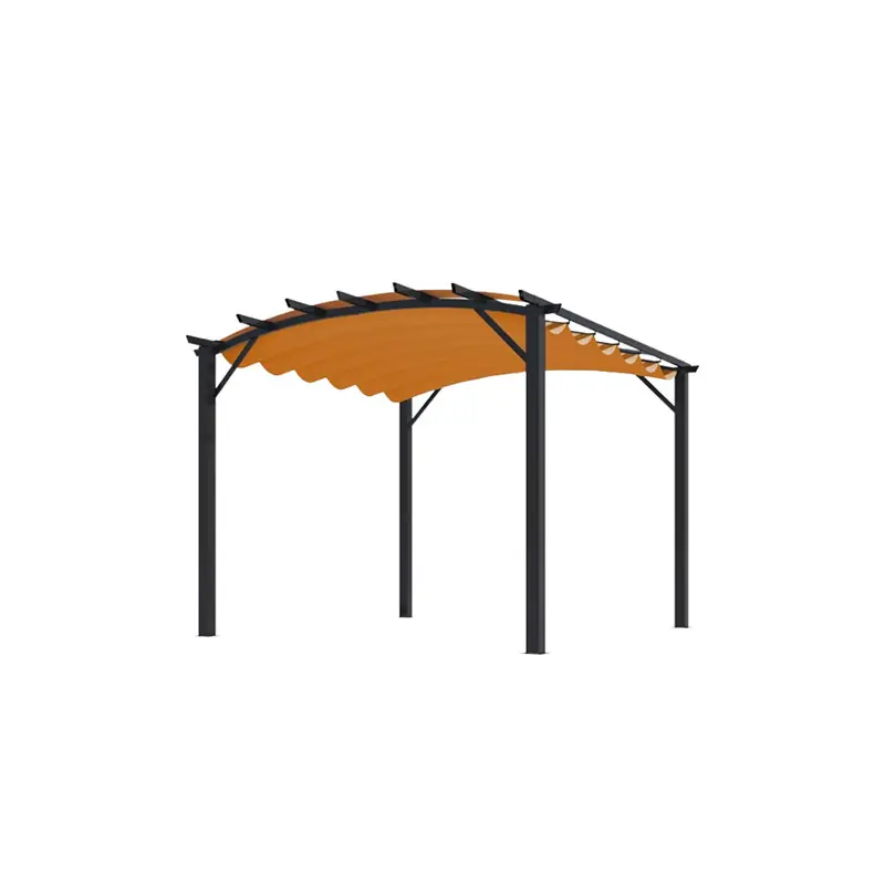 Pergola arche structure mixte 1122 m2 toiture rouille 140 gr/m2 PER343