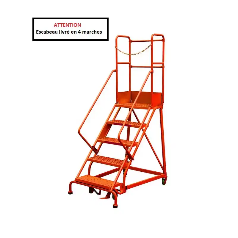 Escabeau de sécurité immobilisation automatique 4 marches RLC354