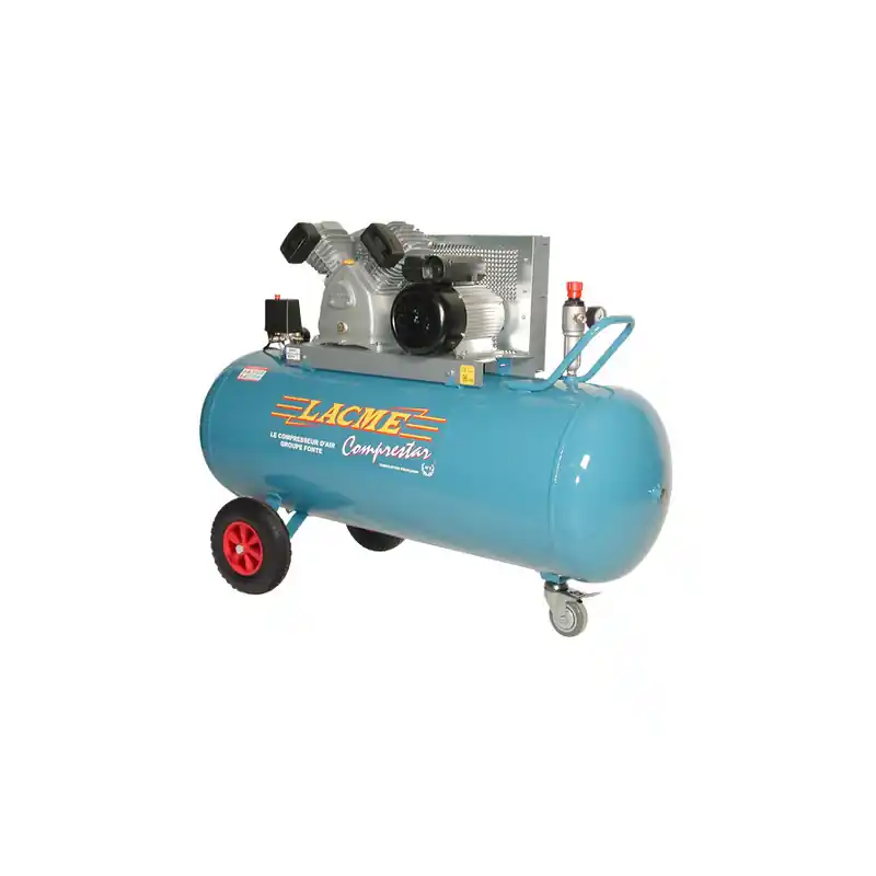 Compresseur à courroie 23V200M 4CV monophasé 23m3/h cuve 200L Lacme