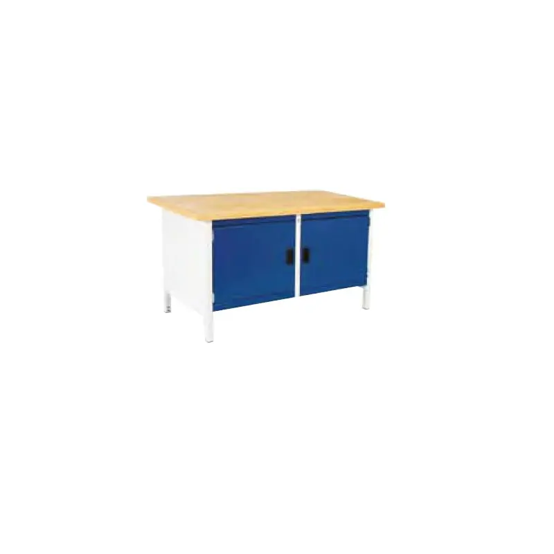 Établi Monobloc L 1500mm 2 compartiments à porte 2 tablettes réglables