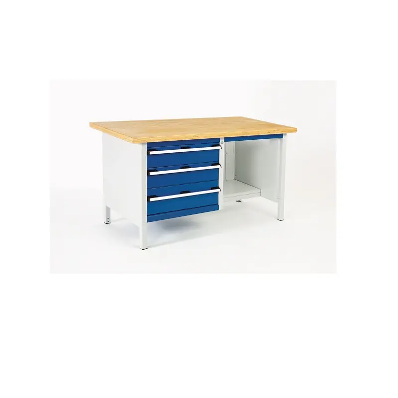 Établi Monobloc Long 1500mm (Plateau Hêtre) 3 tiroirs