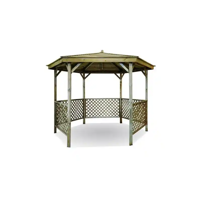 Tonnelle en bois Lora hexagonale Ht245cm Jardipolys