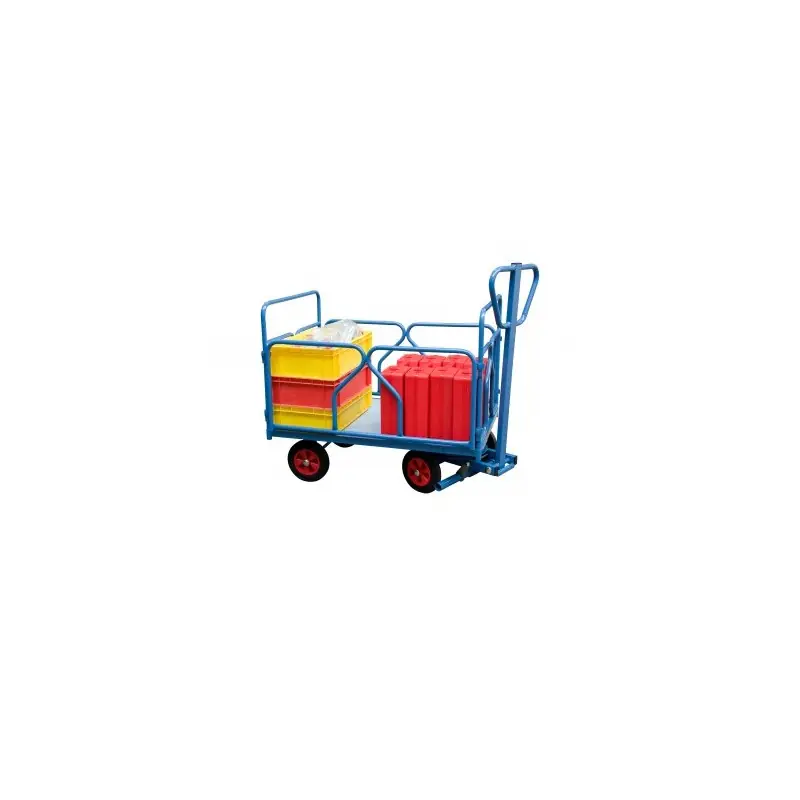 Chariot 500 kg 1200 x 800 mm pivotant dossier ridelle tube