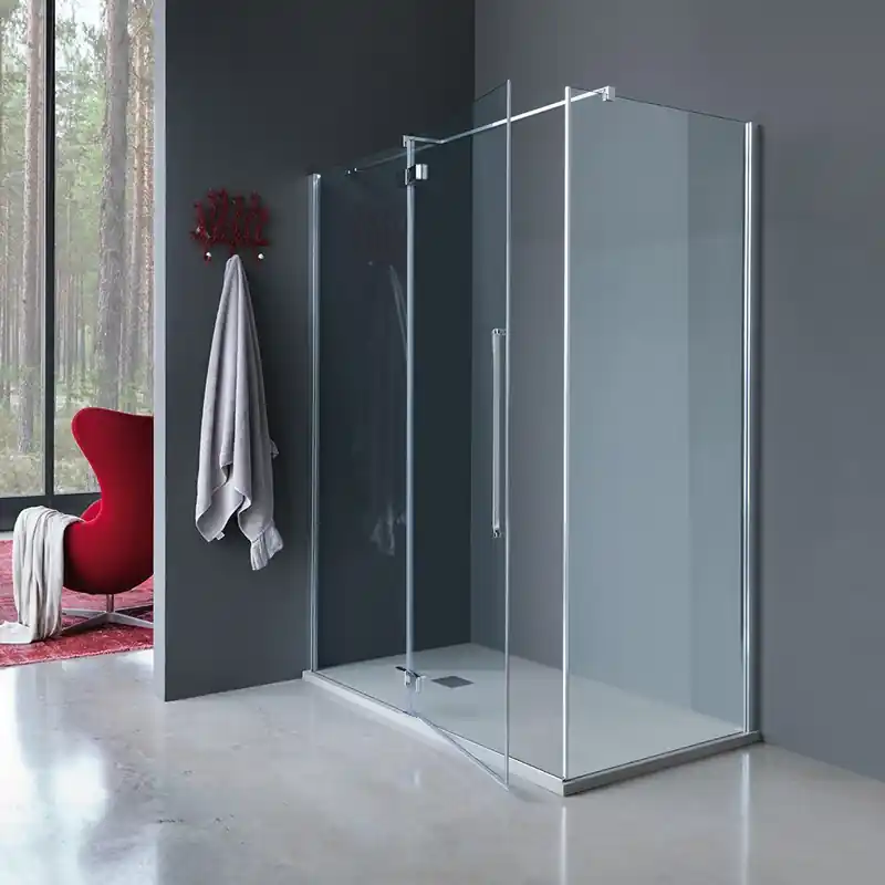 Porte douche pivotante 86 88cm Profilés chromé brillantVersion Gauche