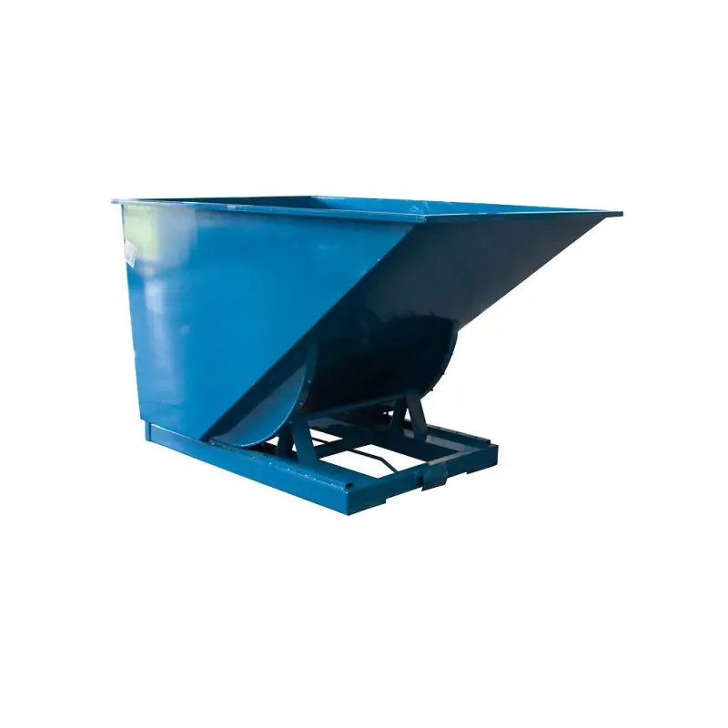 Benne en tôle auto-basculante 1100 L charge 2000 kg coloris bleu