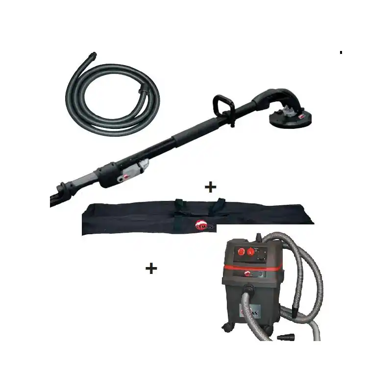 Kit Ponceuse murale et plafond avec aspirateur pro Leman