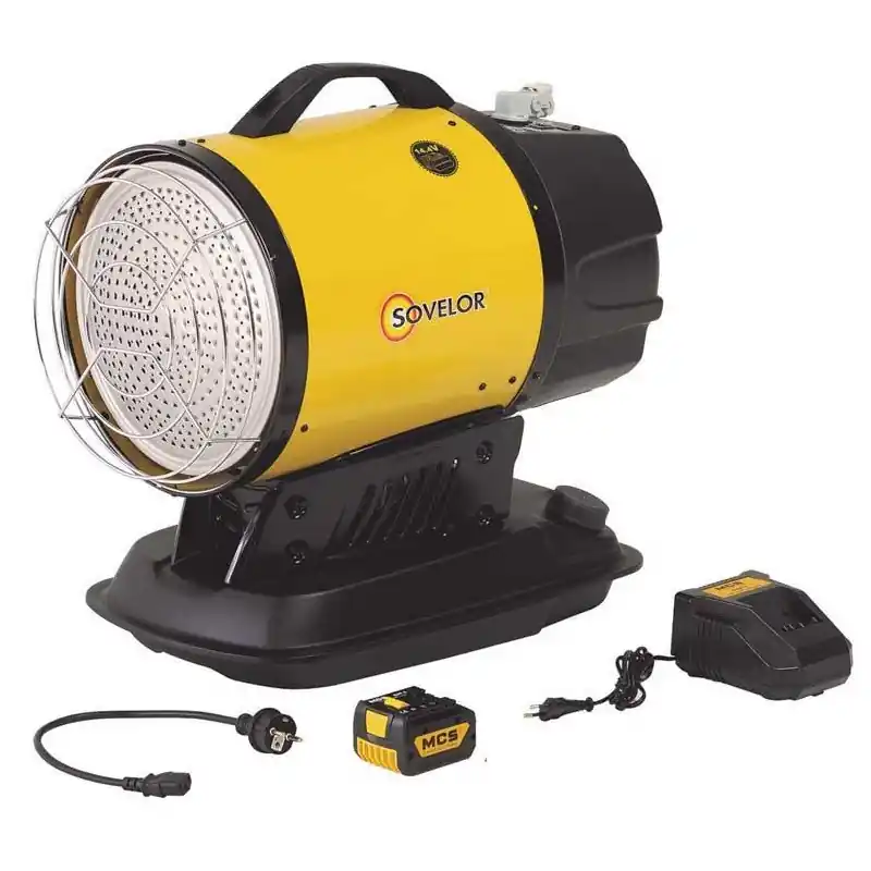 Chauffage fuel Minisun DC 17kW infrarouge avec batterie Sovelor
