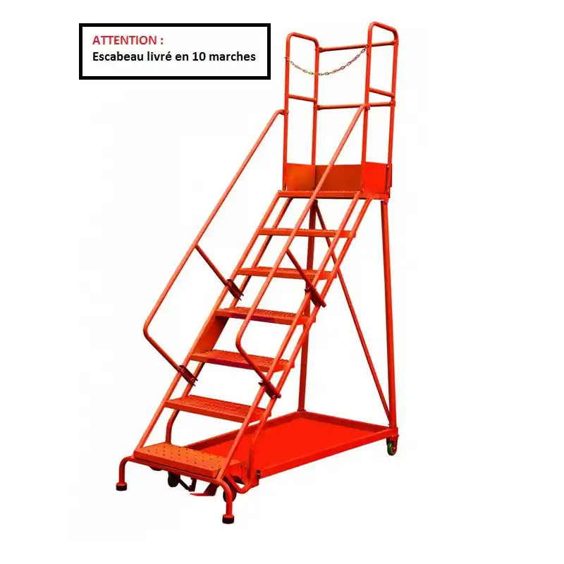 Escabeau de sécurité immobilisation automatique 10 marches RLC3510