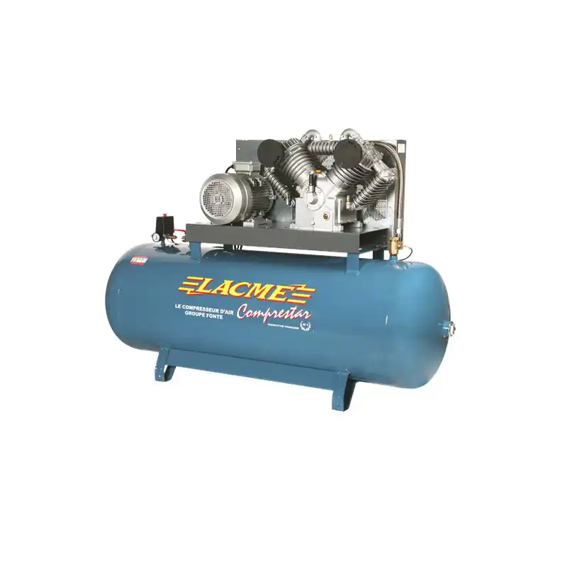 Compresseur fixe à courroie 5060V2B 10Cv tri 60m3/h cuve 500L Lacme