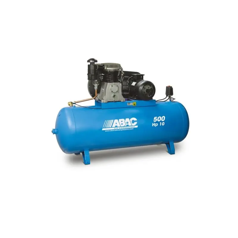 Compresseur d‘air à pistons bi-étagés B7000F/500 HT 10 10Cv 500L Abac