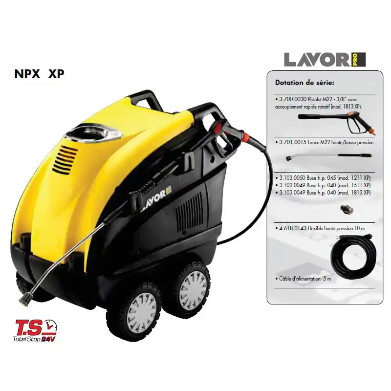 Nettoyeur haute pression eau chaude 6300W 180 Bars 780L/h NPX 1813 XP