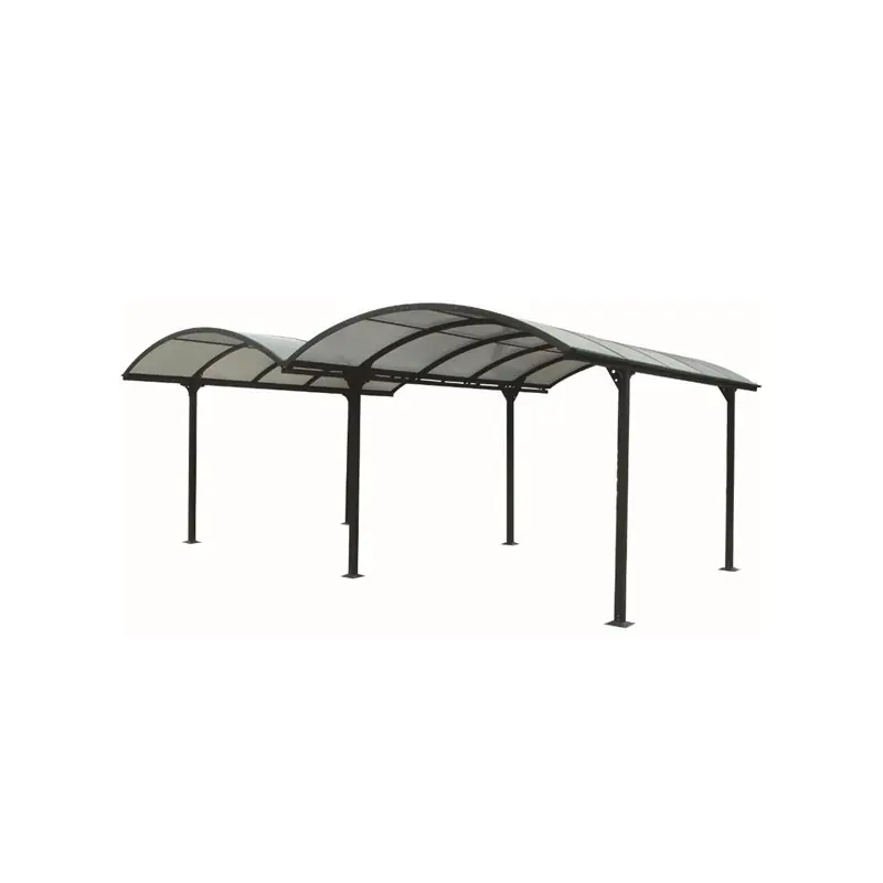 Double Carport alu toit 1/2 rond gris anthracite surface 2862 m2 CAR60