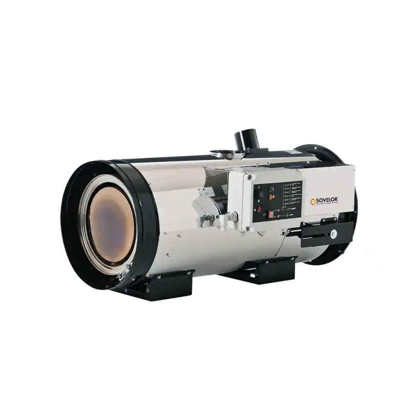 Chauffage air pulsé Inox suspendu brûleur fuel ou gaz combustion indir