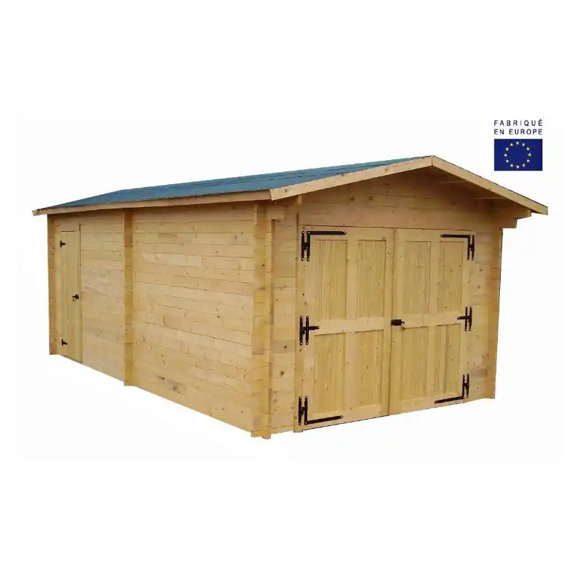 Garage madriers massifs 42 mm surface ext. 24,23 m2 VE3562