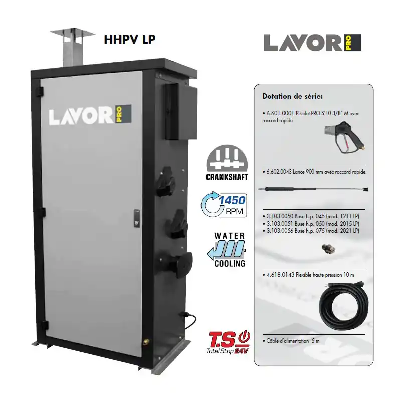 Nettoyeur haute pression eau chaude 9700W 200 Bars 1260L/h HHPV 2021 L