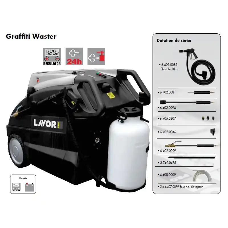 Générateur vapeur avec brûleur diesel 10bar 350W Graffiti Waster