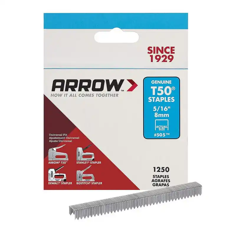 Boîte de 1250 Agrafes T50 8mm Arrow