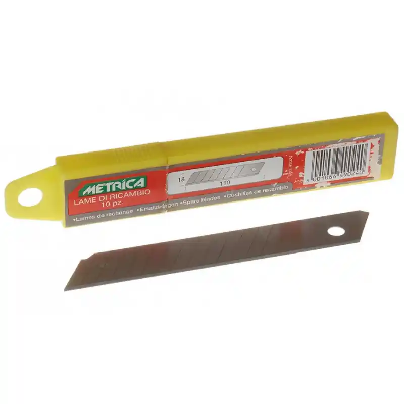 10 Lames de rechange 49024 pour cutter 18mm Metrica