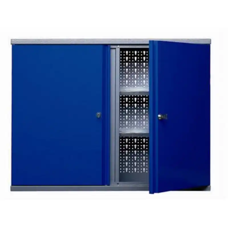 Armoire murale bleu marine 2 portes 4 étagères 80x60x20cm Kupper
