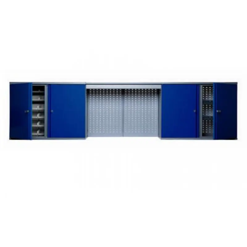 Armoire 4 portes 4 étagères 36 boites de rangement bleu marine Kupper