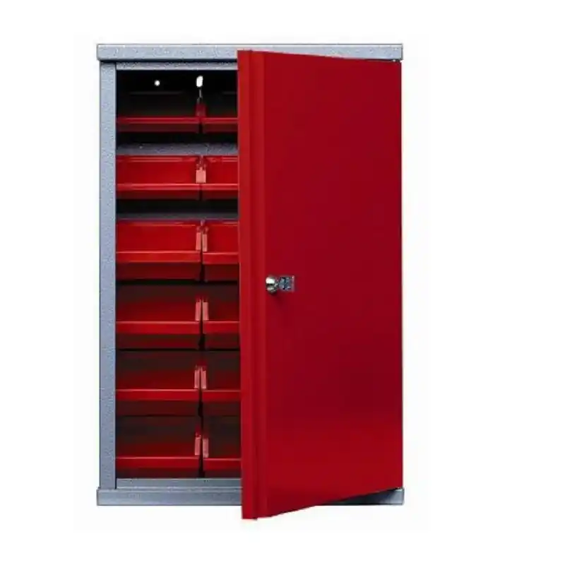 Armoire murale Rouge 1 porte et 18 boites de rangement Kupper