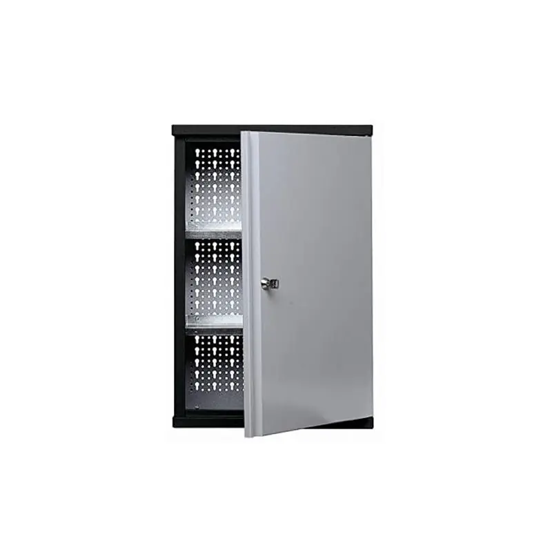 Armoire murale 40cm 1 porte 2 étagères gris Kupper