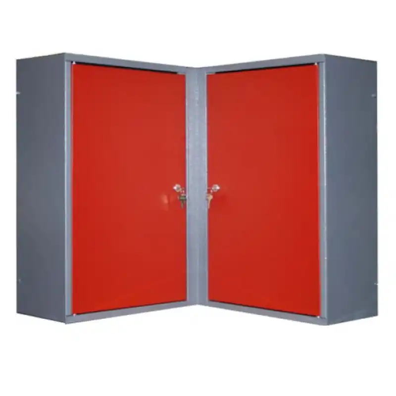 Armoire murale d’angle rouge 2 portes 4 étagères Kupper