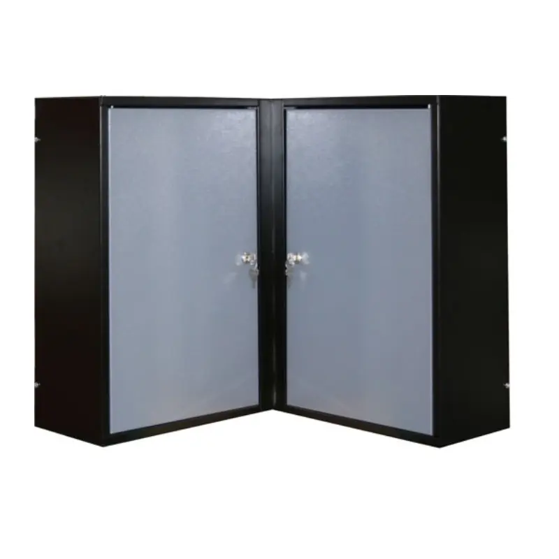 Armoire murale d’angle 2 portes 4 étagères Gris