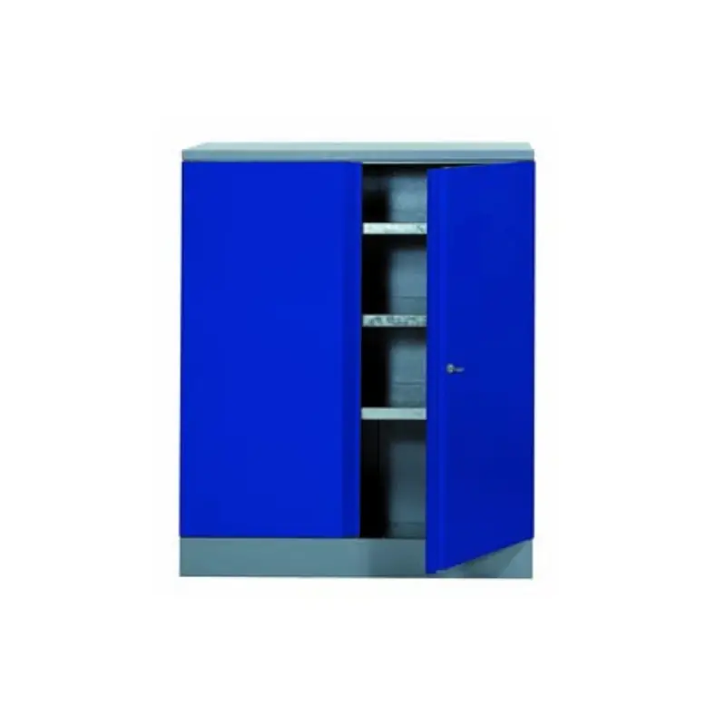 Armoire 2 portes 3 étagères 91x110x45cm bleu marine Kupper