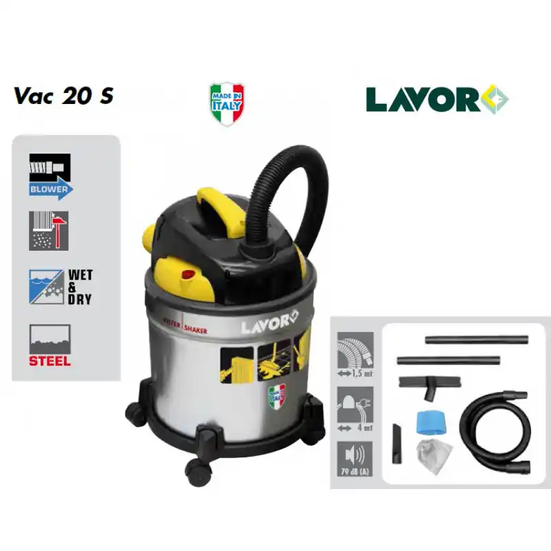 Aspirateur eau et poussières VAC 20 S 1000W 20L 180mbar Lavor