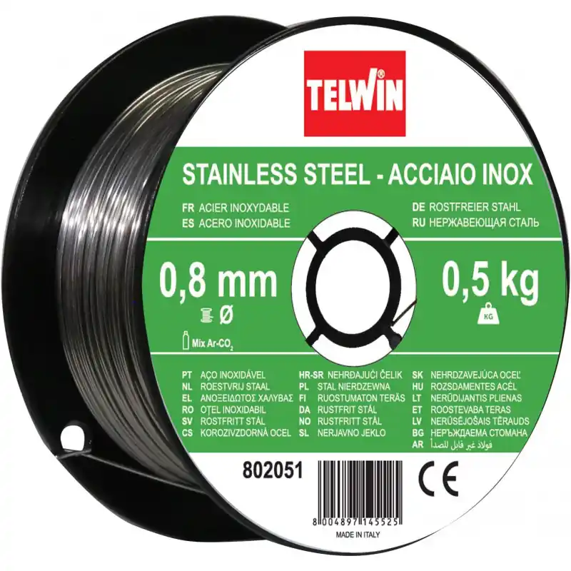 Bobine fil inox 0.8mm 0,5Kg Telwin