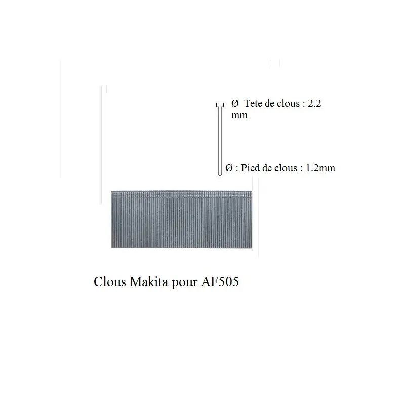 Boite de 5000 clous galva 45mm tête homme F-31944 Makita