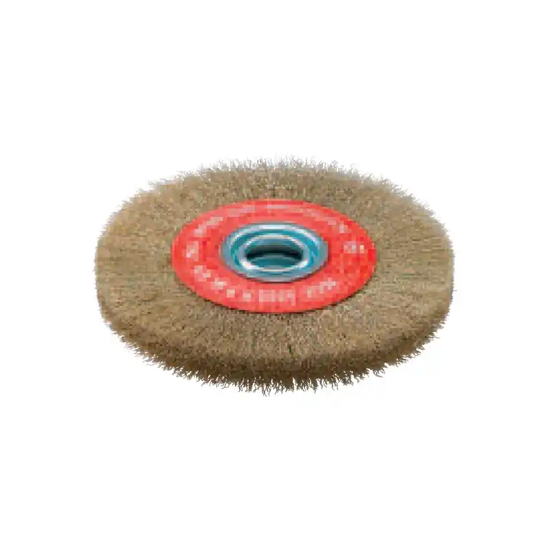 Brosse circulaire avec bagues D250x25x32 fil ondulé laitonné Sidamo