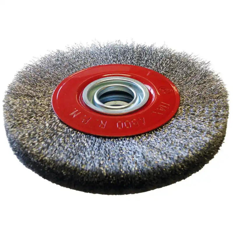 Brosse circulaire D150x20mm fils ondulés inox avec bagues Sidamo