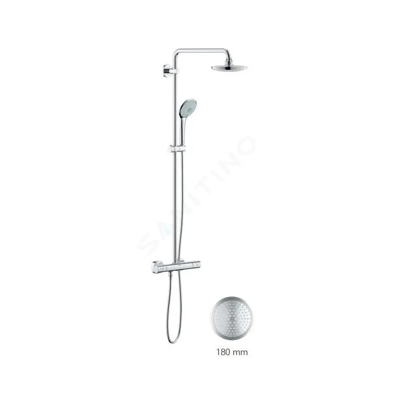 Colonne de douche Euphoria System 180 180mm avec mitigeur chromé Grohe