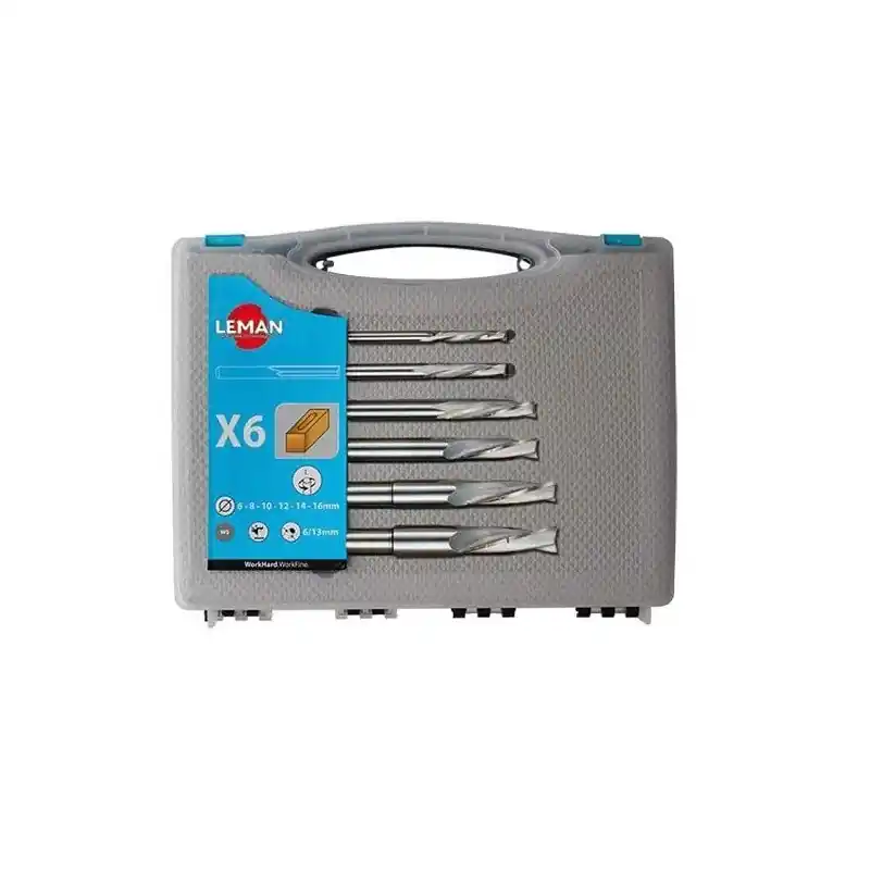 Coffret 6 Meches à mortaiser hélicoidale rotation droite Leman