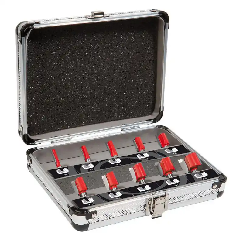 Coffret 10 Fraises Droites à rainurer Q8xd 6 à 25 Sidamo
