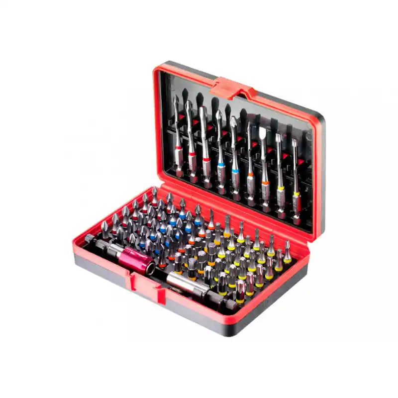Coffret de jeu d‘embouts de vissage 1/4" 71 pièces repère de couleur B
