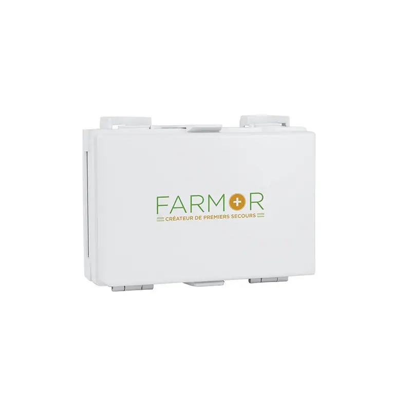 Coffre de secours FAR 1011 AV en Abs blanc avec support mural Farmor