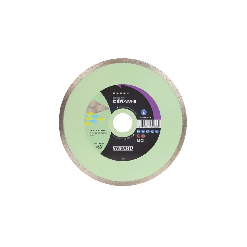 Disque diamant Pro Céram-E D180x30-25,4-22,23xHt7mm Sidamo