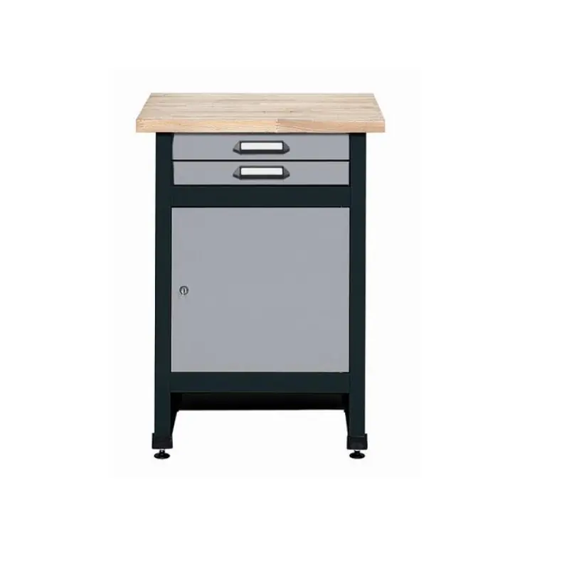 Desserte 1 porte 2 tiroirs gris Kupper
