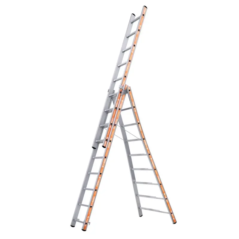 Echelle transformable Pronor 3 plans 9+9+9 échelons Ht 6,87m Tubesca