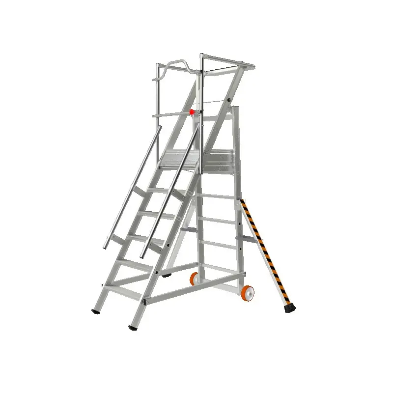 Escalier de rayonnage sécurisé alu 6 marches Ht accès 3,32m Tubesca