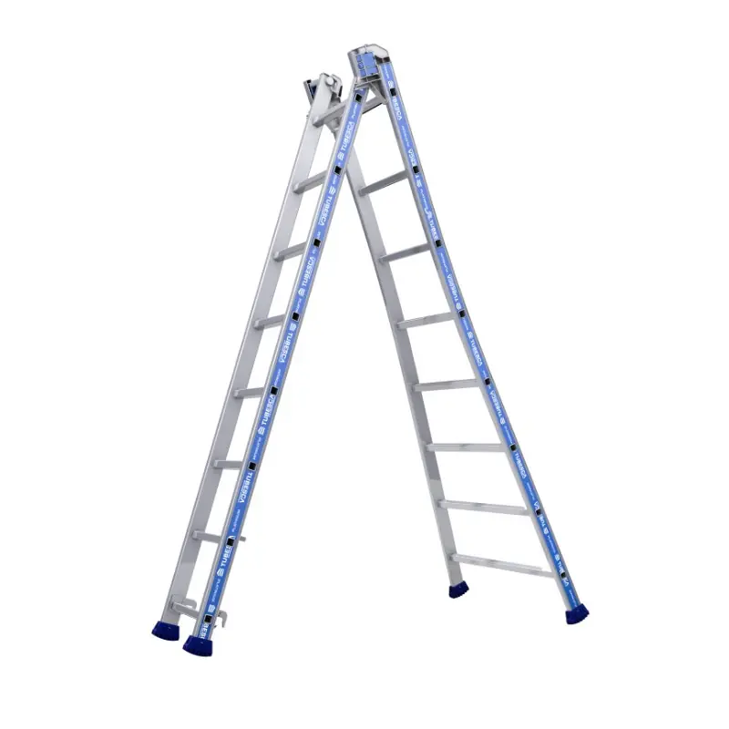 Echelle transformable Platinium 2 plans 8+8 échelons Ht4,94m Tubesca