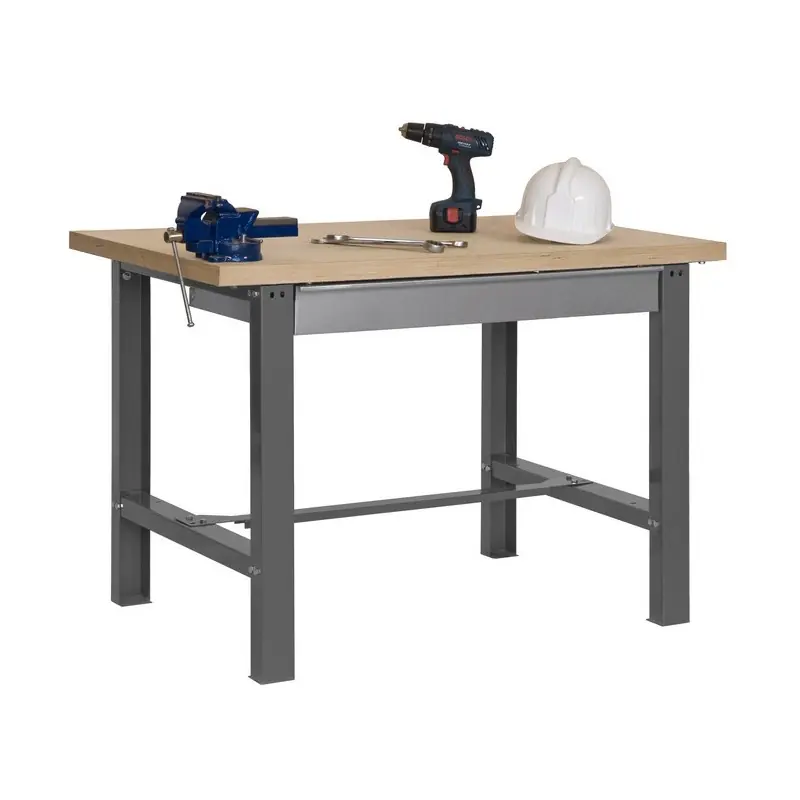 Etabli avec tiroir 865x1200x750mm Gris foncé/Bois BT6 BOX 1200
