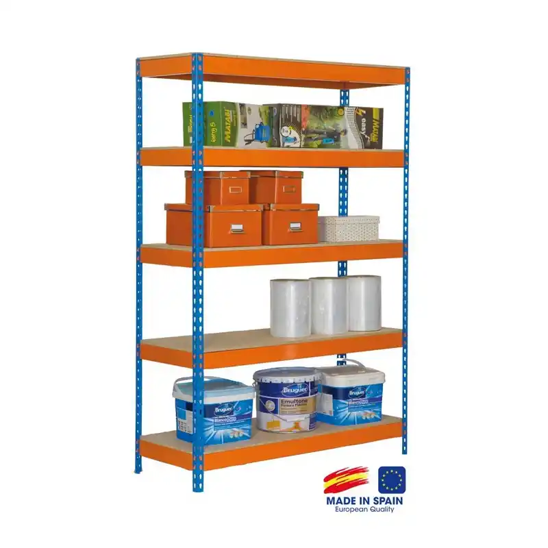 Etagère Bricoforte 1204-5 2000x1200x450mm bleu/orange/bois SimonRack