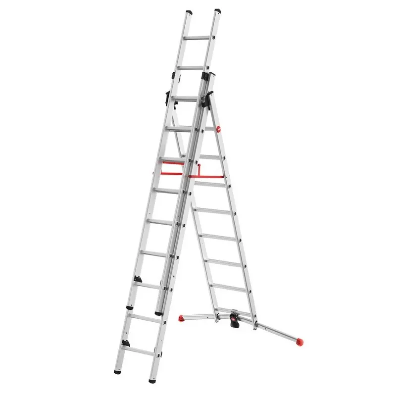 Echelle 3 plans Hailo Profilot transformable 3x9 marches 6,60m Haute qualité allemande
