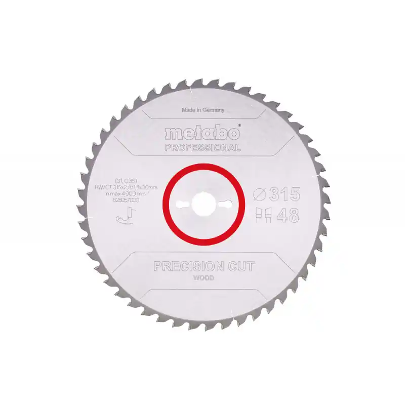 Lame de scie circulaire HW/CT 315x2.8x30mm 48WZ 0° Metabo