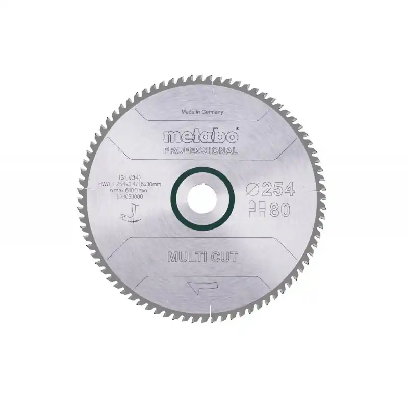 Lame de scie circulaire HW/CT 254x2.4x30mm 80 FZ/TZ Metabo